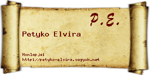 Petyko Elvira névjegykártya